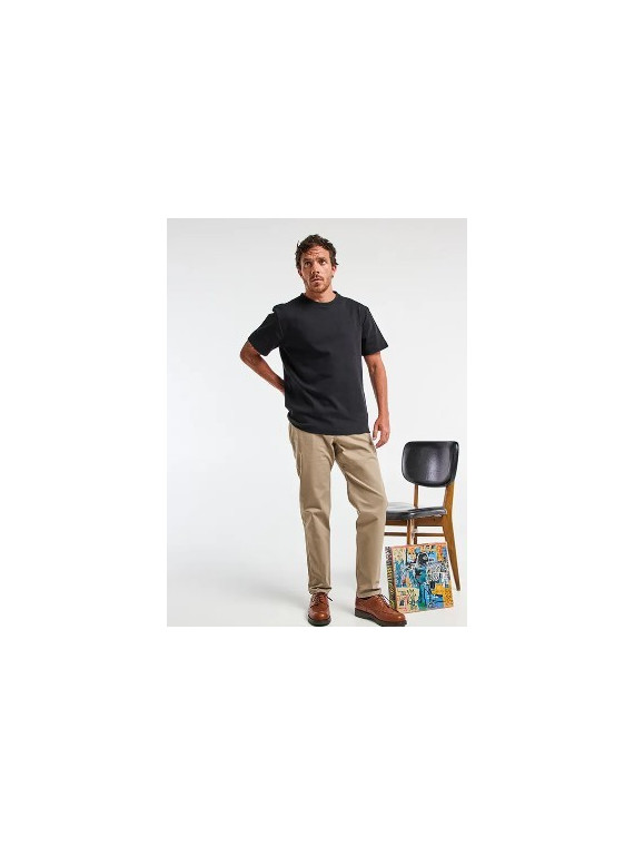 tee-shirt homme manches courtes col rond tissu épais noir profond