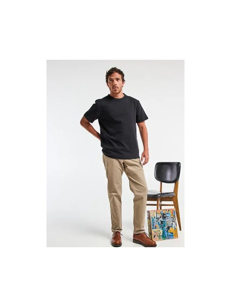 tee-shirt homme manches courtes col rond tissu épais noir profond