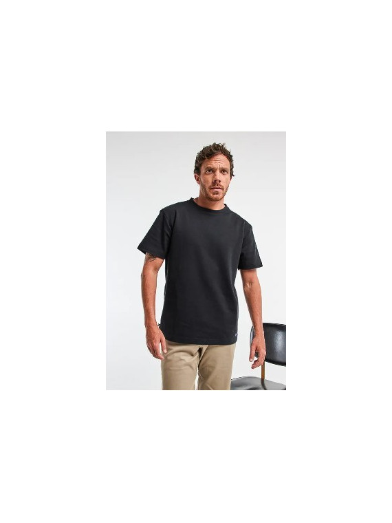 tee-shirt homme manches courtes col rond tissu épais noir profond