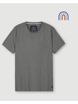 tee-shirt homme manches courtes col rond gris anthracite