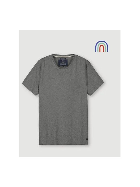 tee-shirt homme manches courtes col rond gris anthracite