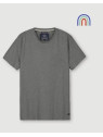 tee-shirt homme manches courtes col rond gris anthracite