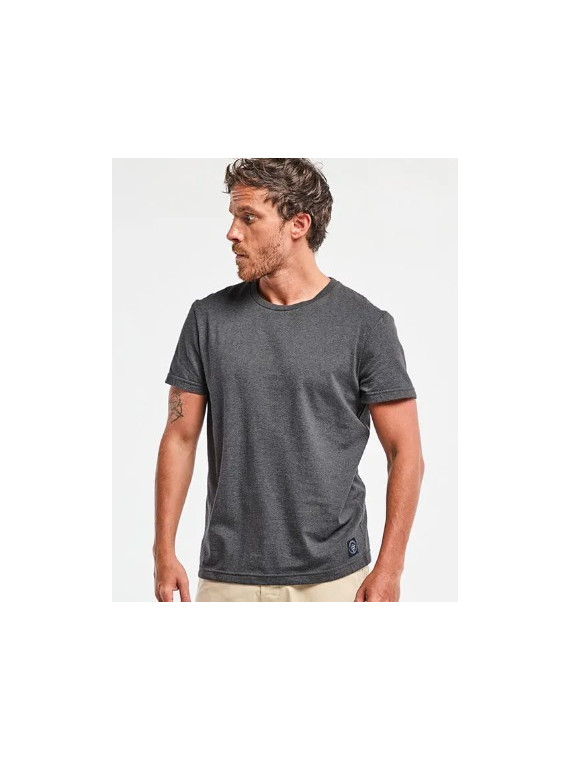 tee-shirt homme manches courtes col rond gris anthracite