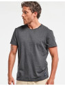 tee-shirt homme manches courtes col rond gris anthracite