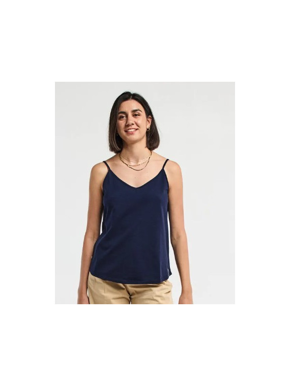 débardeur femme coupe ample bleu marine