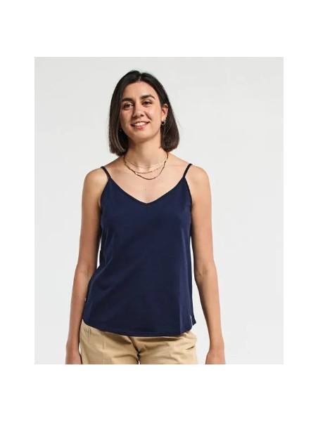 débardeur femme coupe ample bleu marine