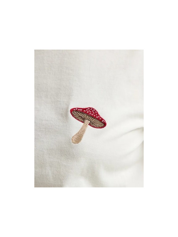 Tee-shirt pour Femme en Coton BIO Brodé Champignon - la gentle factory