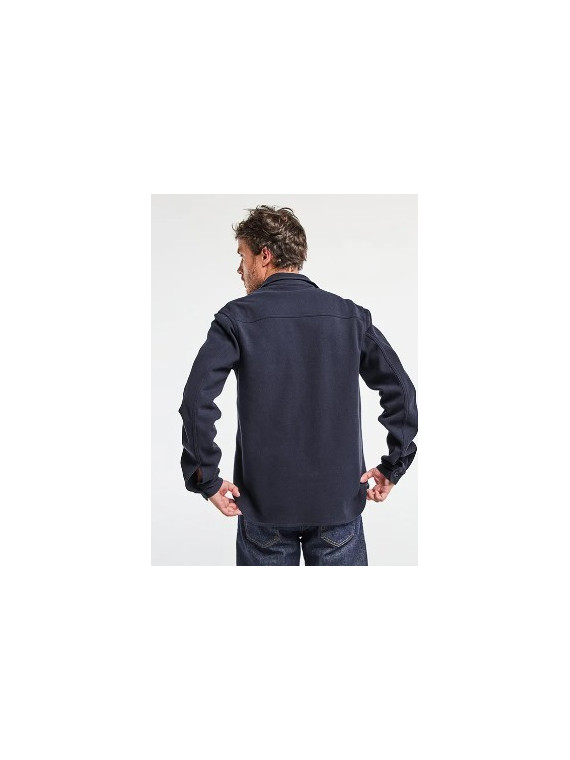 surchemise homme avec poches bleu marine maille piquée