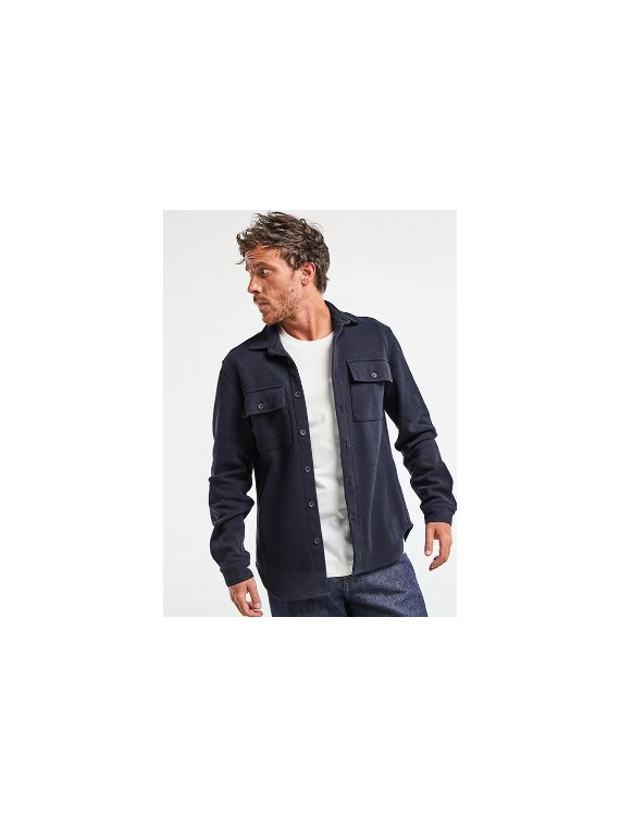 surchemise homme avec poches bleu marine maille piquée