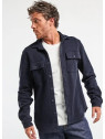 surchemise homme avec poches bleu marine maille piquée