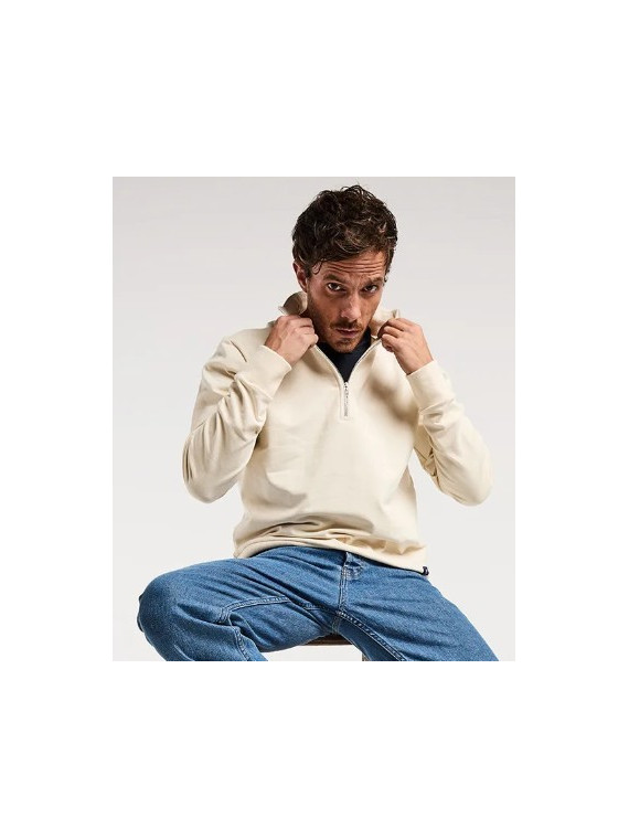 sweat homme col camionneur écru