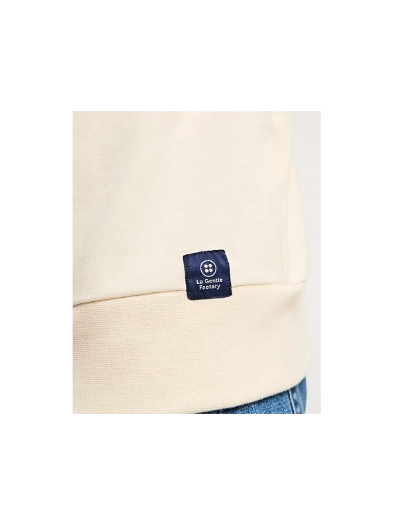 sweat homme col camionneur écru