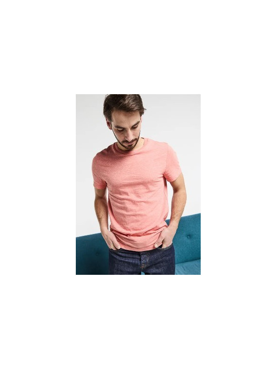 Tee-Shirt Manches Courtes pour Homme Orange Chiné - La Gentle Factory