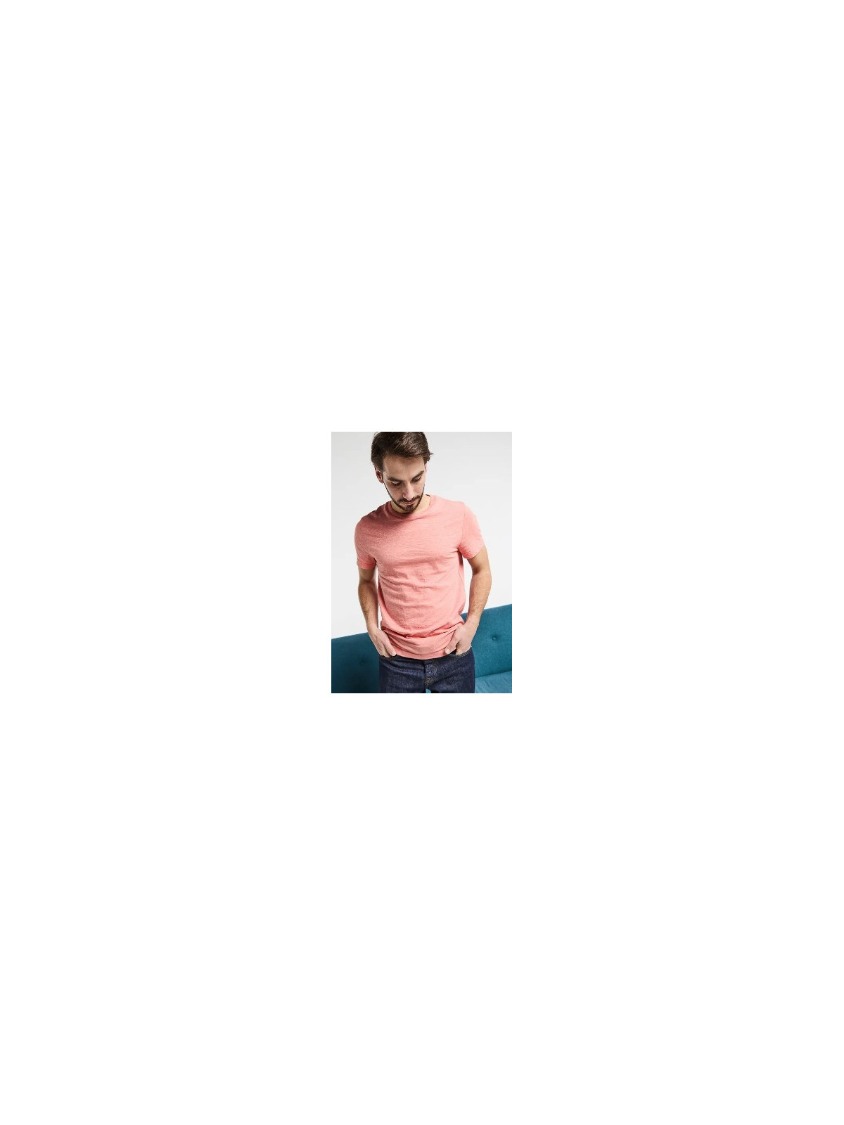 Tee-Shirt Manches Courtes pour Homme Orange Chiné - La Gentle Factory