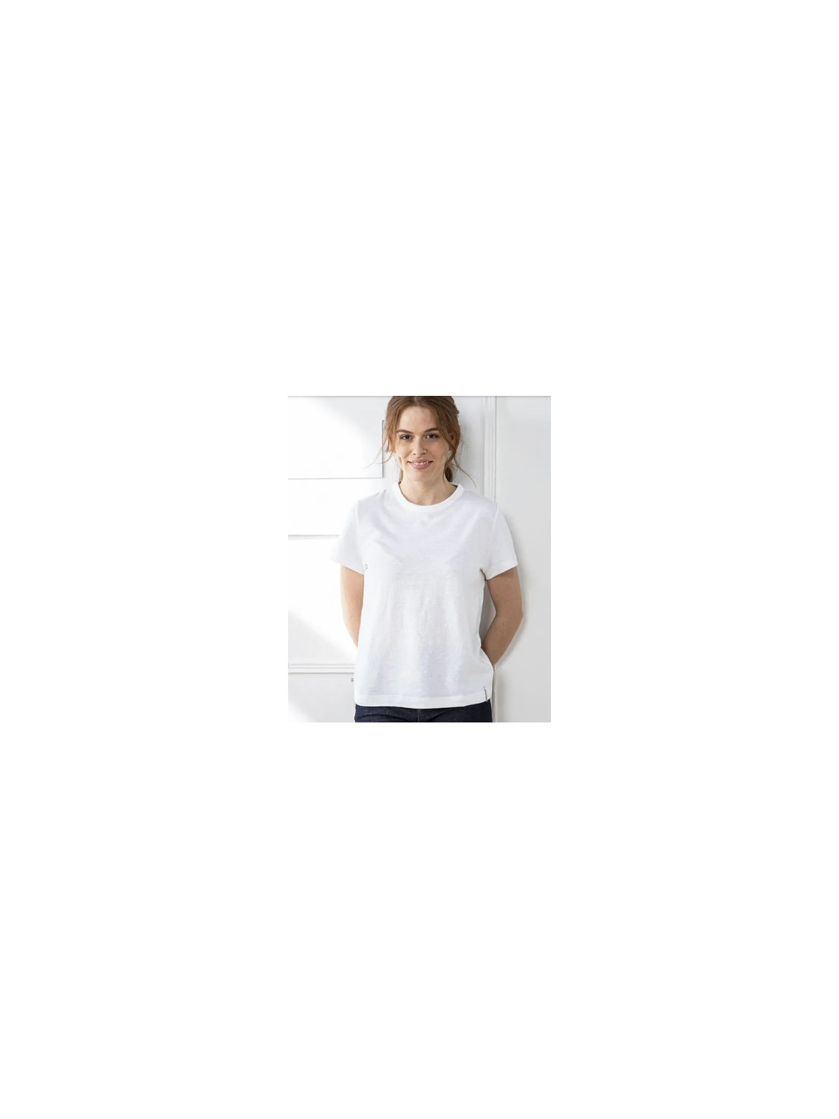 tee-shirt femme manches courtes col rond blanc