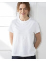 tee-shirt femme manches courtes col rond blanc