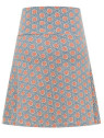 jupe courte motifs vintage bleu et rouge