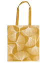 totebag imprimé feuille de ginko ocre