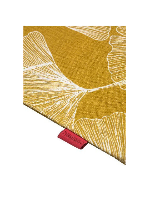 totebag imprimé feuille de ginko ocre