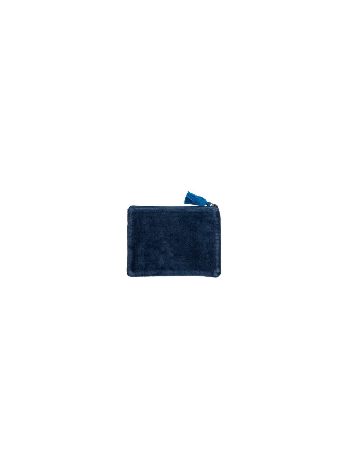 pochette velours bleu marine imprimés colorés géométriques