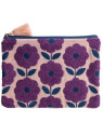 trousse couleur lila avec motifs fleurs violet