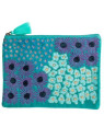 pochette turquoise motifs bleus