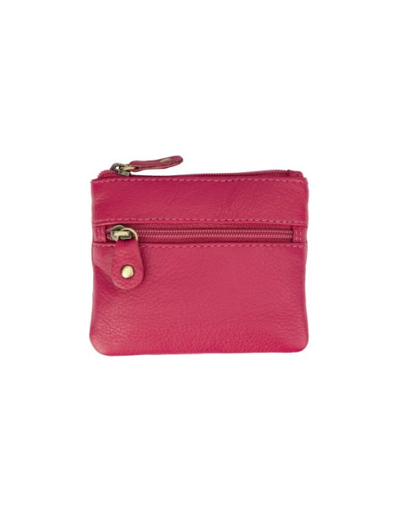 porte-monnaie en cuir rose