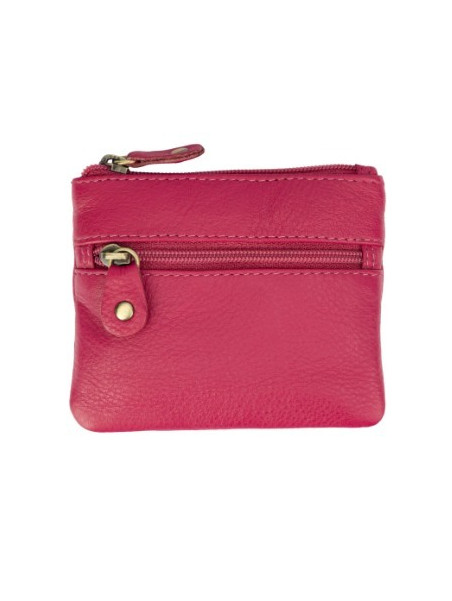 porte-monnaie en cuir rose