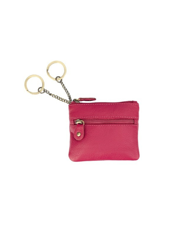porte-monnaie en cuir rose