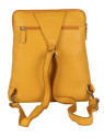 sac à dos en cuir jaune, 3 fermetures éclair