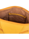 sac à dos en cuir jaune, 3 fermetures éclair