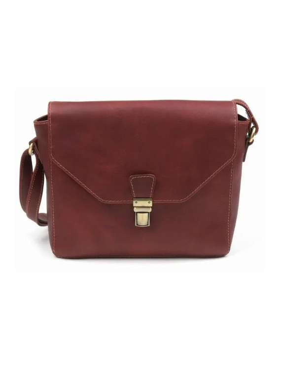 sac à main forme cartable en cuir marron