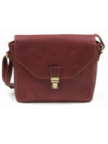 sac à main forme cartable en cuir marron