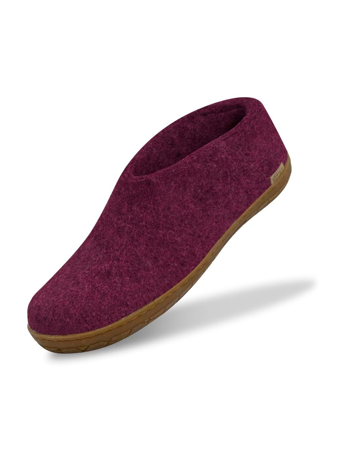 Chaussons laine cranberry semelles caoutchouc