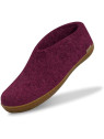 Chaussons laine cranberry semelles caoutchouc