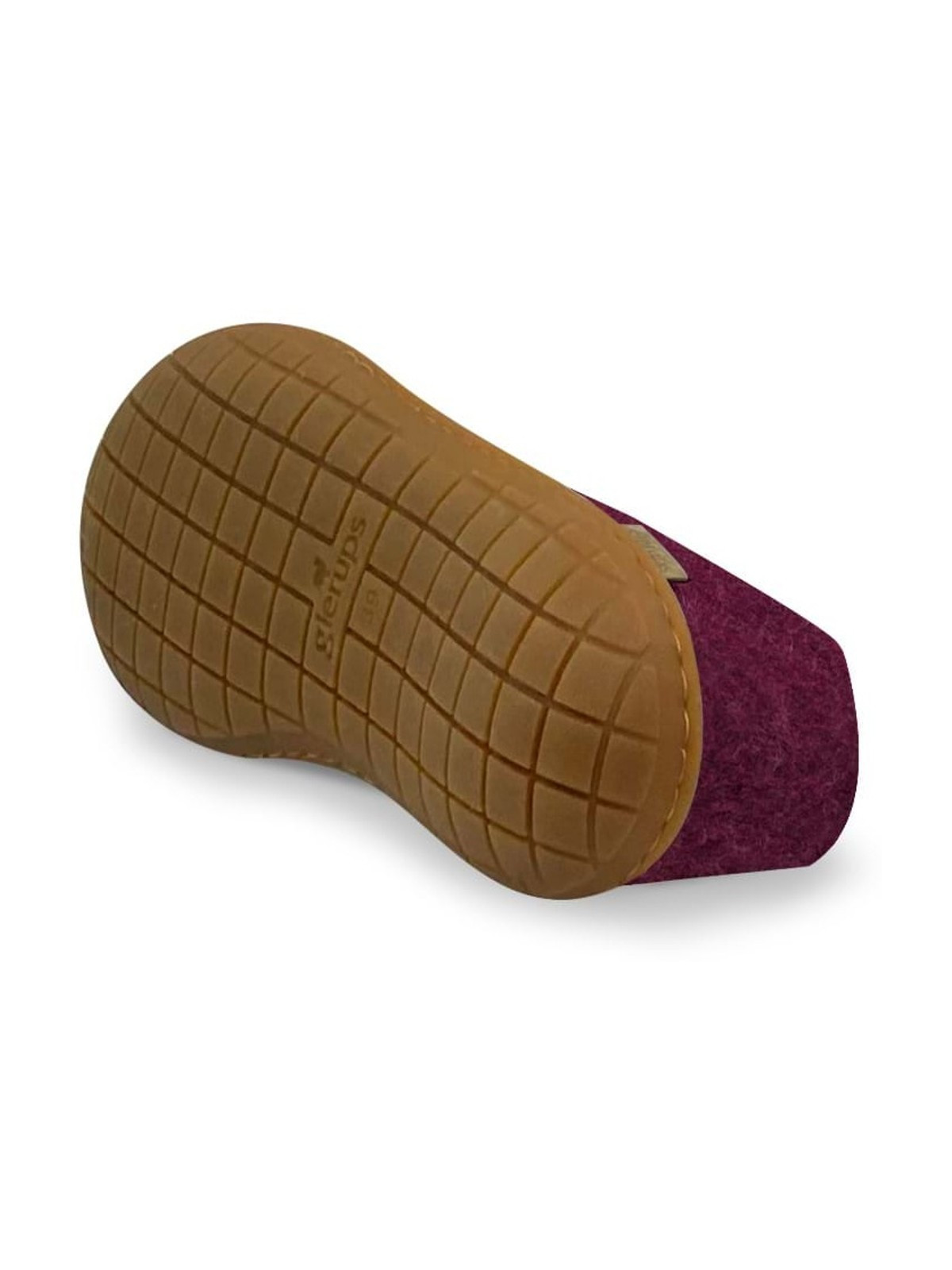Chaussons laine cranberry semelles caoutchouc
