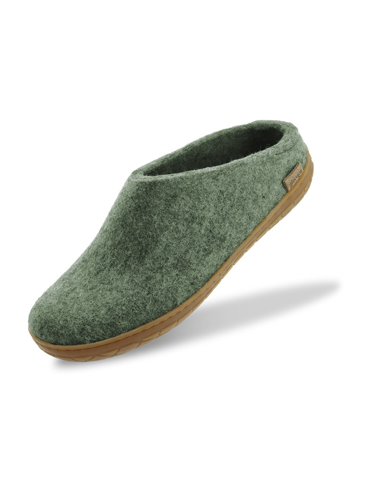 Chaussons adultes laine vert foncé