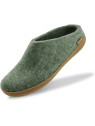 Chaussons adultes laine vert foncé