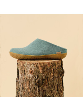Chaussons adultes en pure laine couleur bleu Mer - Glerups