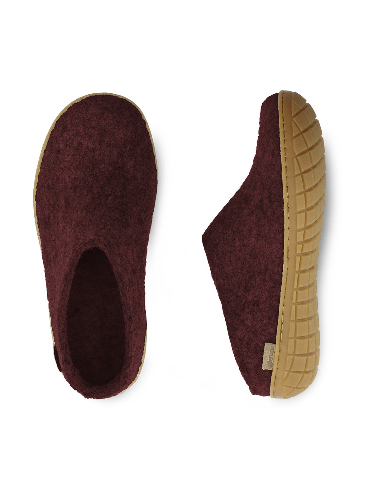 Chaussons pour Adultes en Laine Couleur Bordeaux - Glerups
