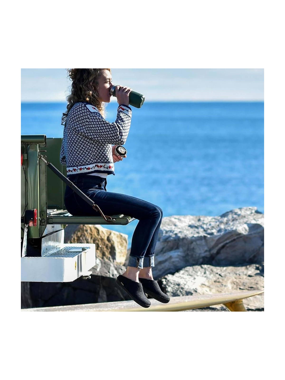 Chaussons pour Adultes en Pure Laine Gris Charbon - Glerups