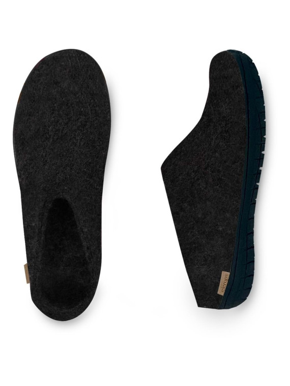 Chaussons pour Adultes en Pure Laine Gris Charbon - Glerups