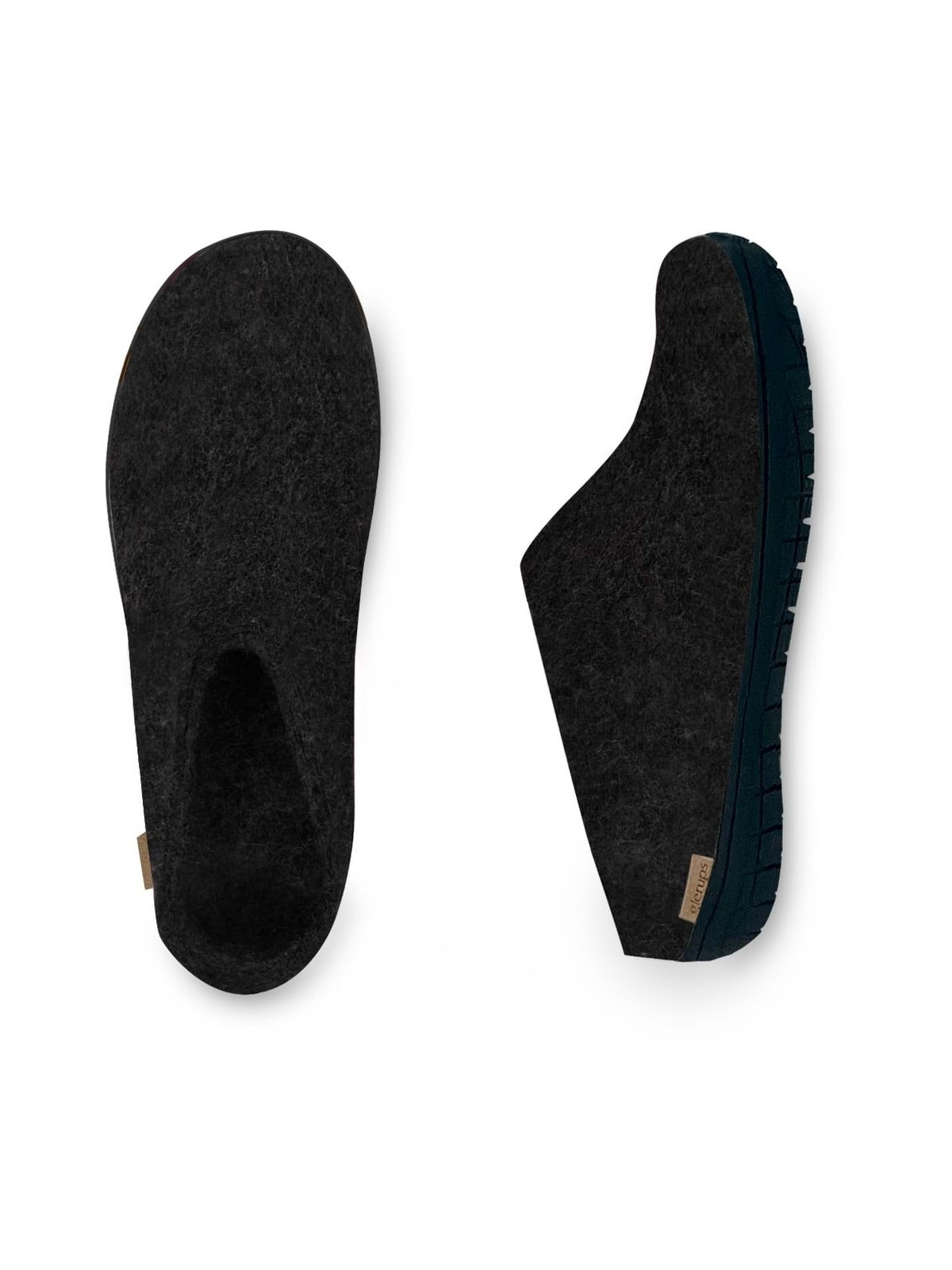 Chaussons pour Adultes en Pure Laine Gris Charbon - Glerups