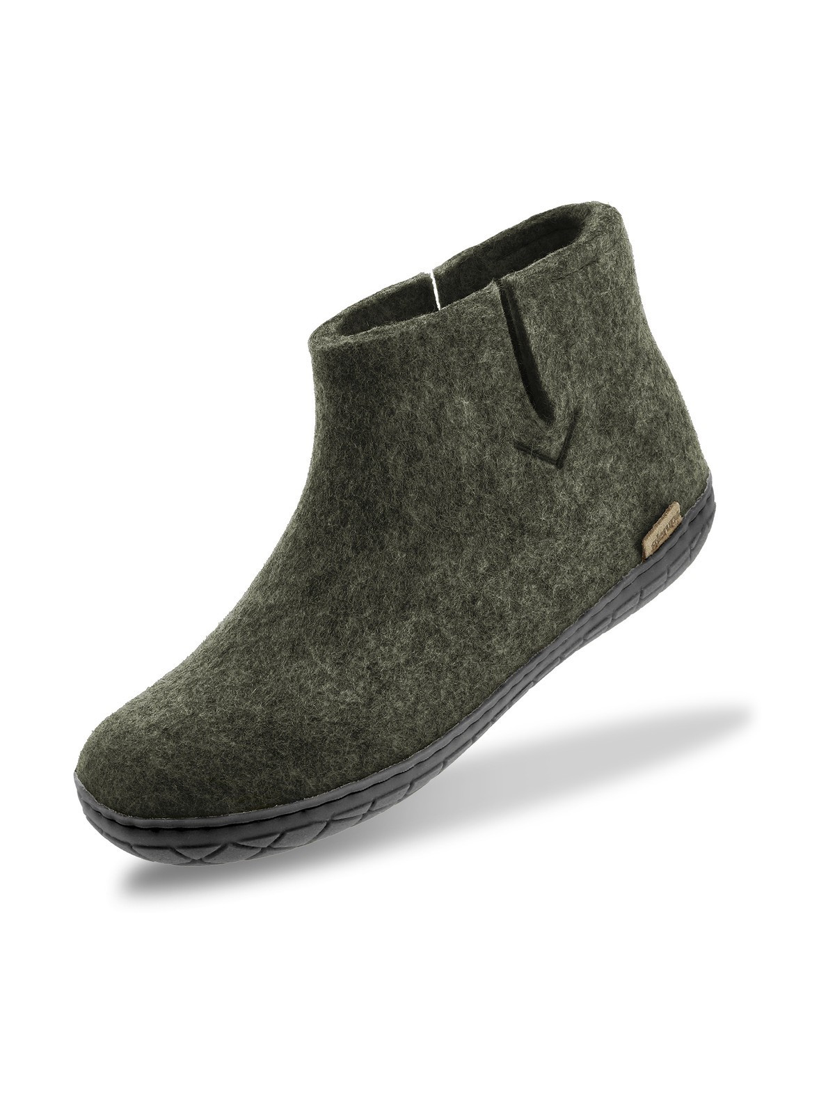 Bottines pour Adultes en Pure Laine Semelles Caoutchouc Noir - Glerups