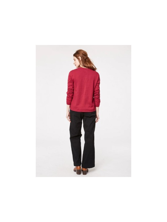 Gilet fin manches Longues en Coton BIO et Laine  - Thought