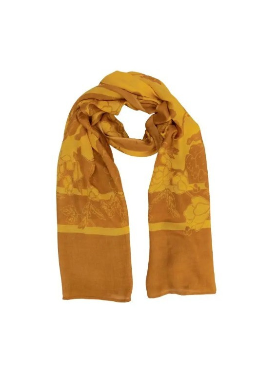 longue écharpe tons jaunes orangés