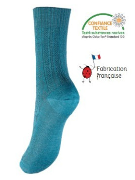chaussettes sans élastiques maille tricotée bleu épicéa