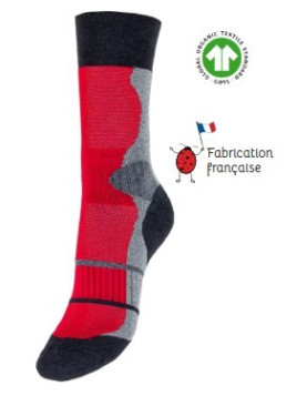 chaussettes techniques gris rouge et noir