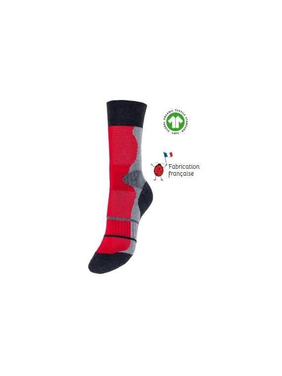 chaussettes techniques gris rouge et noir