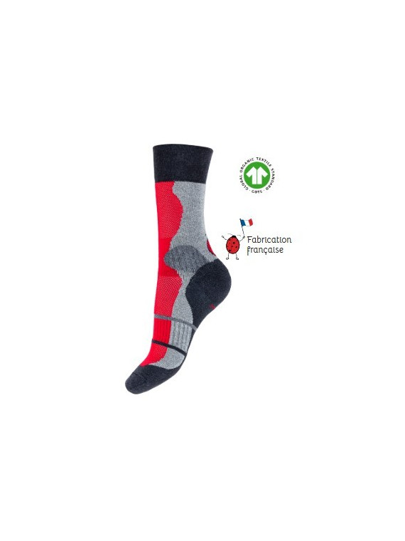 chaussettes techniques gris rouge et noir